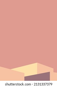 geometric architecture background with minimal design on tone color background. Geometric elements with abstract modern wall decoration. vector illustration