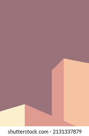 geometric architecture background with minimal design on tone color background. Geometric elements with abstract modern wall decoration. vector illustration