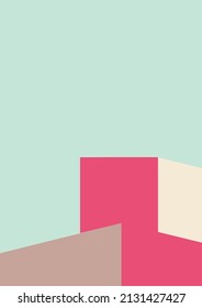 geometric architecture background with minimal design on tone color background. Geometric elements with abstract modern wall decoration. vector illustration