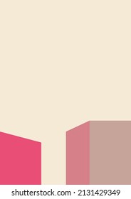 geometric architecture background with minimal design on tone color background. Geometric elements with abstract modern wall decoration. vector illustration