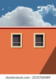 Fondo de Ilustración vectorial de diseño de construcción de perspectiva de arquitectura geométrica. Diseño colorido para el arte de la pared, la decoración, las tarjetas, el cartel y la impresión.