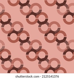 Geometric arrangement of abstract circles in earth tones. Seamless repeat vector pattern. Great for fashion, textiles, surface textures, giftwrap, wallpaper.