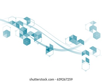 The geometric arrangement of hexagons and triangles. element. vector graphics