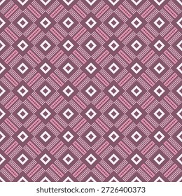 Disposição geométrica Rhombus forma sem emenda padrão com cor rosa e roxo