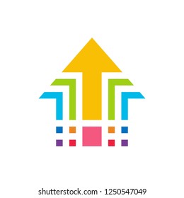 Geometric Arrow Business Company Stock Vector Logo Design Template