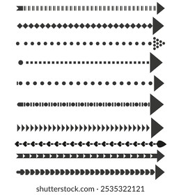 Geometrische Pfeilteiler. Minimalistische Pfeilmuster. Dekoratives Rahmendesign. Einfache Vektorlinien.