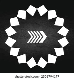 Geometric Arrow icon and clock shape design
