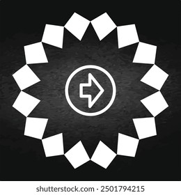 Geometric Arrow icon and clock shape design