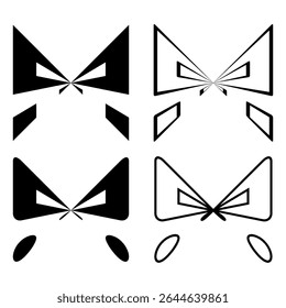 Símbolos de seta geométrica. Triangular branco preto. Formas angulares afiadas. Ícones de direção do vetor.