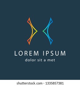 Geometric arrow template. Abstract logo design for your company