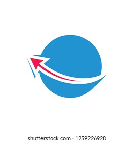 geometric arrows global logo vector