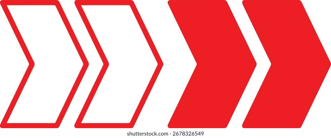 Flechas geométricas, icono de Formas rojas vibrantes, diseño abstracto minimalista, líneas diagonales dinámicas, patrones de flecha repetitivos, gráfico en negrita	
