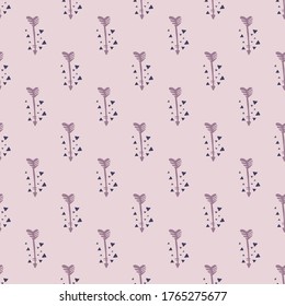 Patrón de flechas geométricas en el fondo rosado. Papel tapizado tribal sin fisuras en forma de doodle. Ilustración vectorial. Fondo decorativo para el diseño de tejidos, impresión textil, papel envolvente.