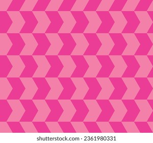 Geometric arrows repetition pattern. Seamless retro geometry vector design in pink barbie core fashion. 