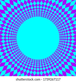 geometric art abstract purple blue for background, art line purple blue spiral optical for hypnotic wallpaper, geometry polygonal pattern with connected graphic line, optical graphic distorted wavy