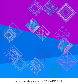 Geometric art background with abstract rhombus