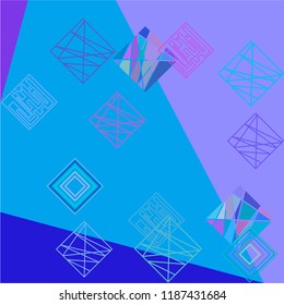 Geometric art background with abstract rhombus