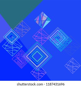 Geometric art background with abstract rhombus
