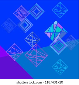 Geometric art background with abstract rhombus