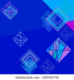 Geometric art background with abstract rhombus