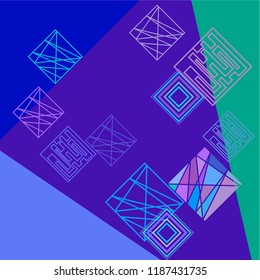 Geometric art background with abstract rhombus