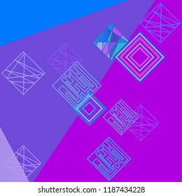 Geometric art background with abstract rhombus