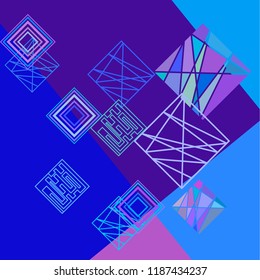 Geometric art background with abstract rhombus