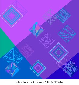 Geometric art background with abstract rhombus