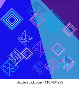 Geometric art background with abstract rhombus