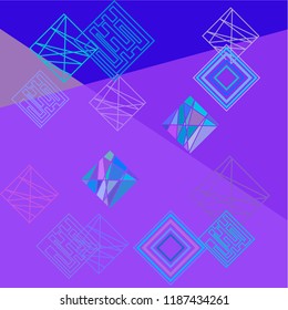 Geometric art background with abstract rhombus