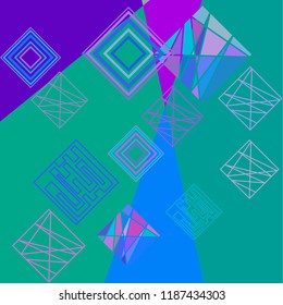 Geometric art background with abstract rhombus