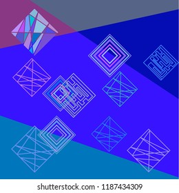 Geometric art background with abstract rhombus
