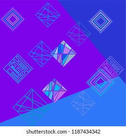 Geometric art background with abstract rhombus