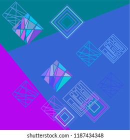 Geometric art background with abstract rhombus