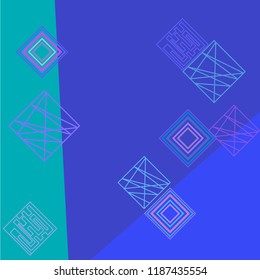 Geometric art background with abstract rhombus