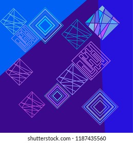 Geometric art background with abstract rhombus