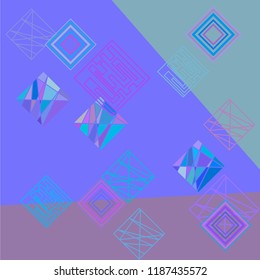Geometric art background with abstract rhombus