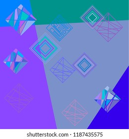 Geometric art background with abstract rhombus