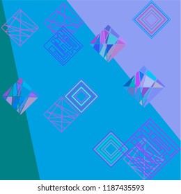 Geometric art background with abstract rhombus