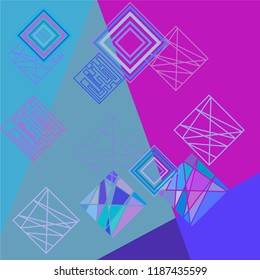 Geometric art background with abstract rhombus