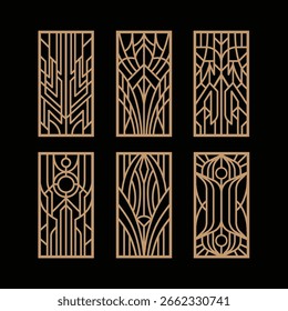 Ilustración geométrica de panel de corte láser art déco