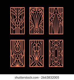 Ilustración geométrica de panel de corte láser art déco