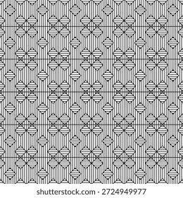 Padrão Art Déco Geométrico com Rombo Linear Monocromático e Listras Abstratas