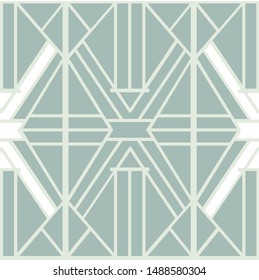 Geometric art deco pattern in pale blue