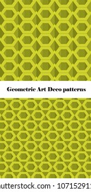 Geometric art deco patterns for fabric design, web design and interior decoration