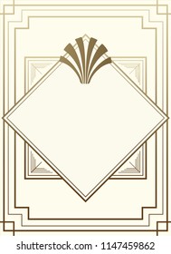 Geometric Art Deco Style Frame Background Design