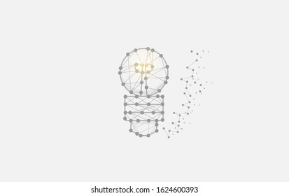 Geometric art line and dot of bulb vector background eps 10