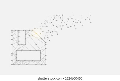 Geometric art line and dot of data vector background eps 10