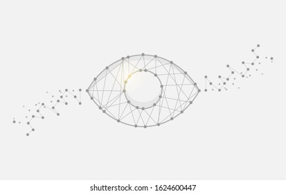 Geometric art line and dot of eye vector background eps 10