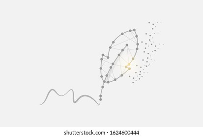 Geometric art line and dot of feather vector background eps 10